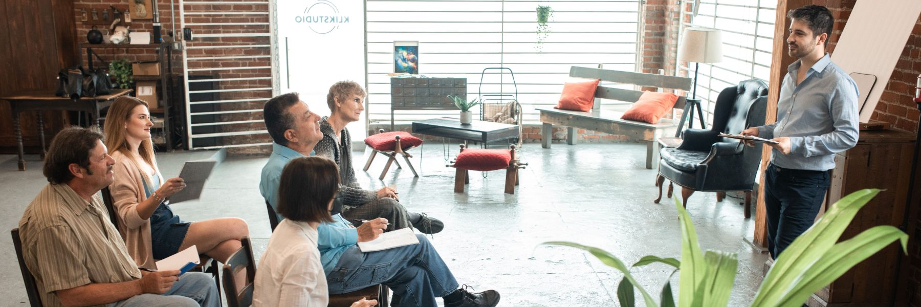 An instructor leading a hands-on software training session